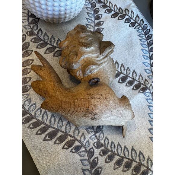 Stunning vintage Angel, single piece of wood, signed & dated 1970 - Picture 7 of 7